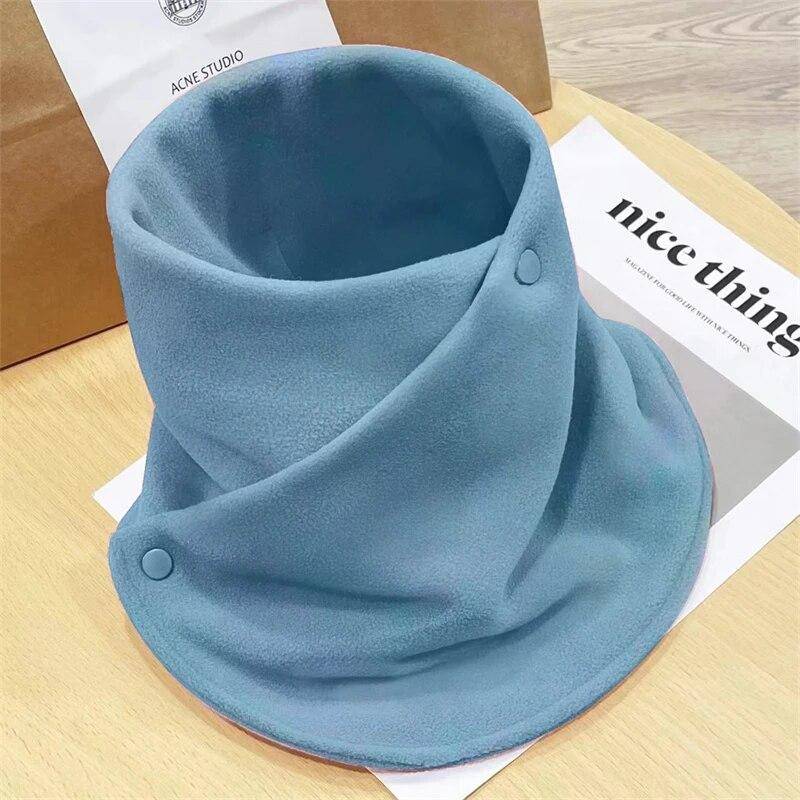 Winter Fleece Halstuch Verdickt Warm Herbst Winter Halstuch Damen Plüsch Schals Doppelschicht Halstuch Schal Ring blau von Joom DACH