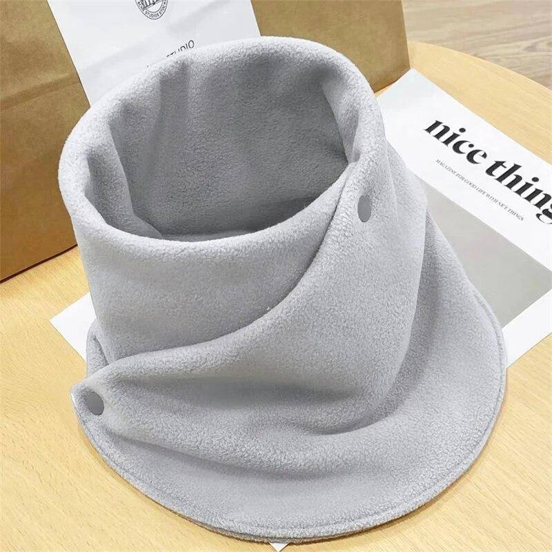 Winter Fleece Halstuch Verdickt Warm Herbst Winter Halstuch Damen Plüsch Schals Doppelschicht Halstuch Schal Ring grau von Joom DACH