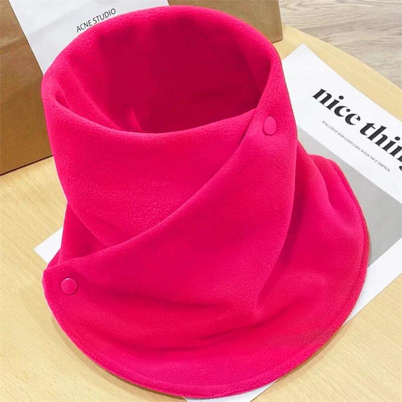 Winter Fleece Halstuch Verdickt Warm Herbst Winter Halstuch Damen Plüsch Schals Doppelschicht Halstuch Schal Ring rose rot von Joom DACH