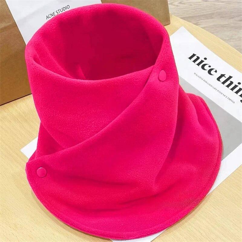 Winter Fleece Halstuch Verdickt Warm Herbst Winter Halstuch Damen Plüsch Schals Doppelschicht Halstuch Schal Ring rose rot von Joom DACH