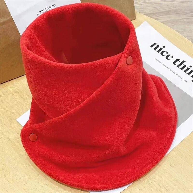 Winter Fleece Halstuch Verdickt Warm Herbst Winter Halstuch Damen Plüsch Schals Doppelschicht Halstuch Schal Ring rot von Joom DACH
