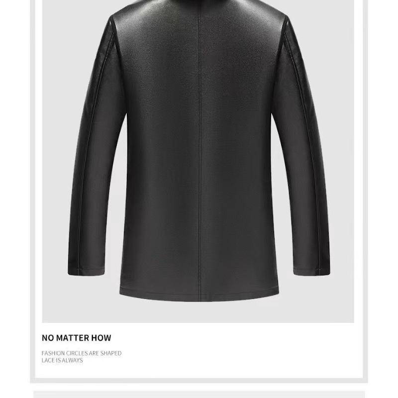 Winter Fleece Verdickte Dad Lederjacke Männer Mittleren Alters und Ältere Männer Big Pelz Kragen Jacke 54 schwarz von Joom DACH