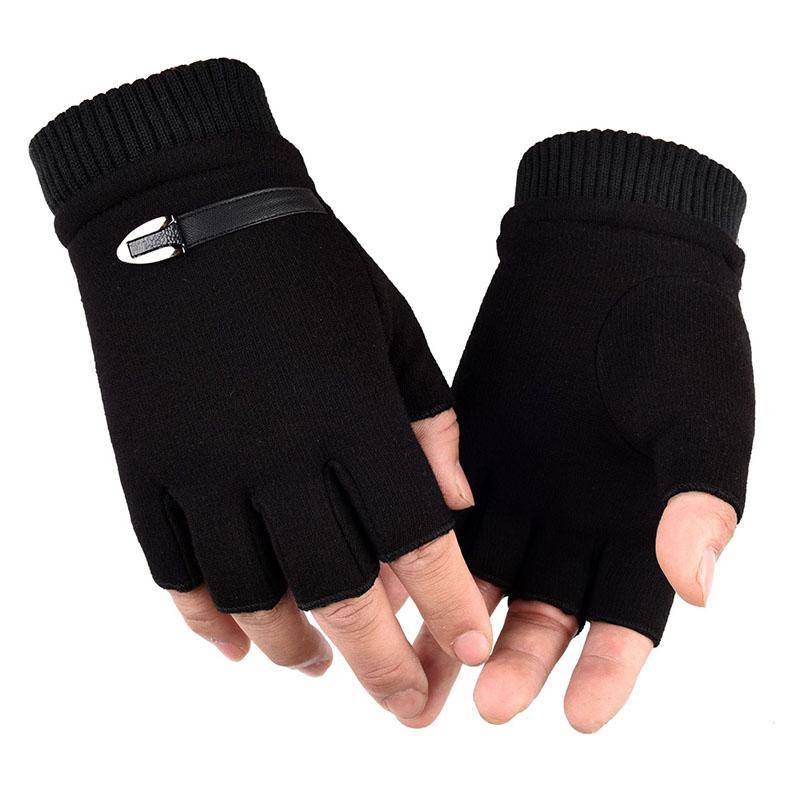 Winter Fleece Warme Handschuhe Männer Halbe Finger Handschuhe Stretch Fingerlose Fäustlinge Für Outdoor Radfahren Fahren Handschuhe graue von Joom DACH