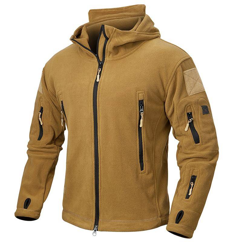 Winter Fleecejacke Herren Warm Polar Outdoor Hoodie Mantel Multi-Pocket Casual Full Zip Sport Wanderjacke 3XL khaki von Joom DACH