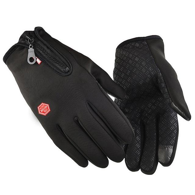 Winter Frauen Männer Handschuhe Touch Kalt Wasserdichte Motorrad Zyklus Handschuhe Männlichen Outdoor-Sport Warme Thermische Fleece Lauf Ski Handschuhe XL schwarz von Joom DACH