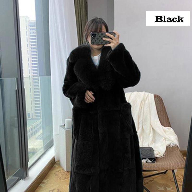 Winter Frauen Mode Mantel 9 Farbe Plus Größe Mantel Luxus Jacke Pelzmantel Damen Warme Mit Kapuze Mantel Outwear 5XL schwarz von Joom DACH