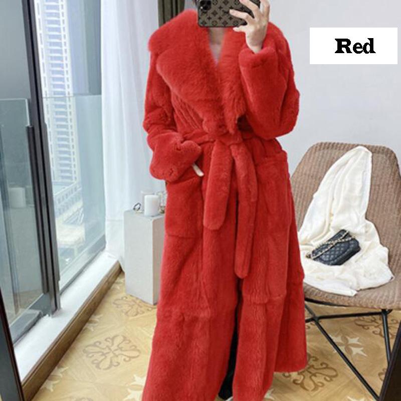 Winter Frauen Mode Mantel 9 Farbe Plus Größe Mantel Luxus Jacke Pelzmantel Damen Warme Mit Kapuze Mantel Outwear M rot von Joom DACH