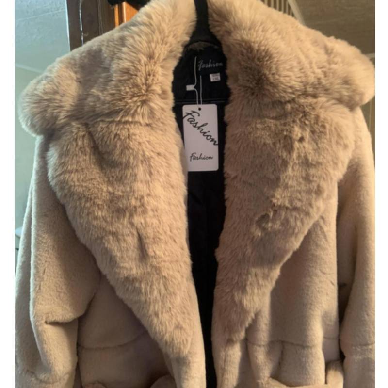 Winter Frauen Mode Mantel 9 Farbe Plus Größe Mantel Luxus Jacke Pelzmantel Damen Warme Mit Kapuze Mantel Outwear XXL khaki von Joom DACH