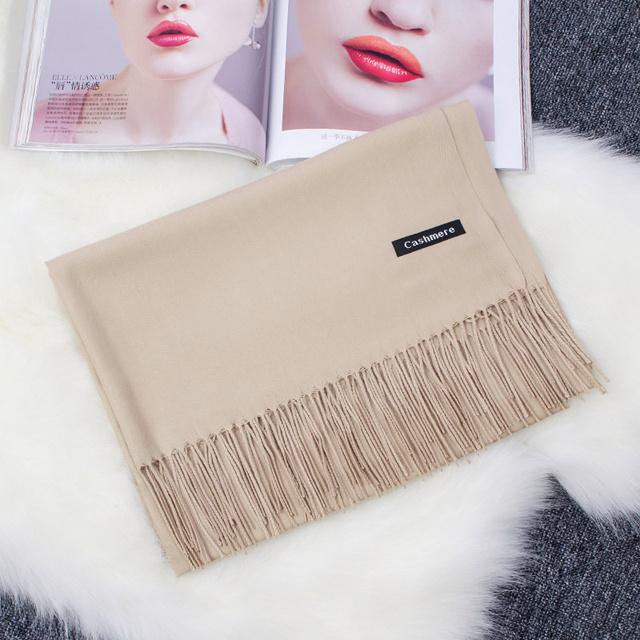 Winter Frauen Schal Weibliche Luxus Schals Dame Quaste Bandana Frauen Solide Schal Wraps Foulard Schal Schal 200*70cm von Joom DACH
