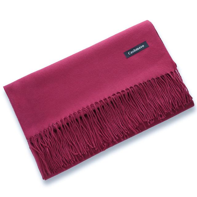 Winter Frauen Schal Weibliche Luxus Schals Dame Quaste Bandana Frauen Solide Schal Wraps Foulard Schal Schal 200*70cm weinrot von Joom DACH
