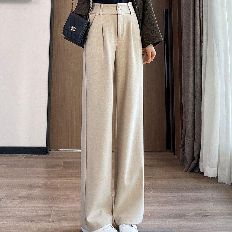 Winter Frauen Woolen Hosen Casual Solide Wolle Frau Breite Bein Hosen OL Stil Hohe Taille Weibliche Gerade Lange Hosen Dropshipping XXXXL apricot Winter Frauen Woolen Hosen Casual Solide Wolle Frau Breite Bein Hosen OL Stil Hohe Taille Weibliche Gerade Lange Hosen Dropshipping XXXXL apricot von Joom DACH