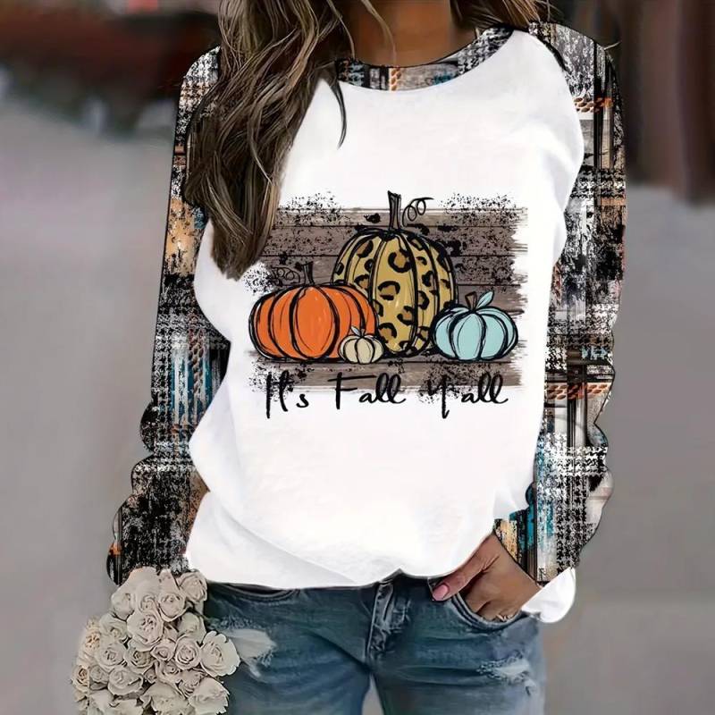 Winter Herbst Damen Langarm Oberteile Weihnachten 3D Cartoon Weihnachtsmann Gedruckte Sweatshirts Lässige Mode Streetwear Kleidung 2XL von Joom DACH