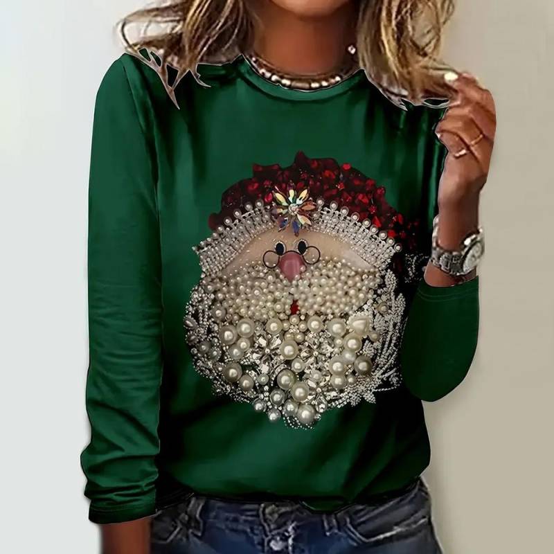 Winter Herbst Damen Langarm Oberteile Weihnachten 3D Cartoon Weihnachtsmann Gedruckte Sweatshirts Lässige Mode Streetwear Kleidung 6XL von Joom DACH