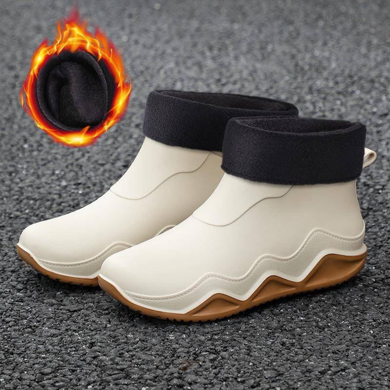 Winter Herbst Frühling Sommer Warme Pelz Regen Schuhe Herren Damen Rutschfest Abriebfest Regenwasser Watfischen Angelstiefel 41 französische beige von Joom DACH