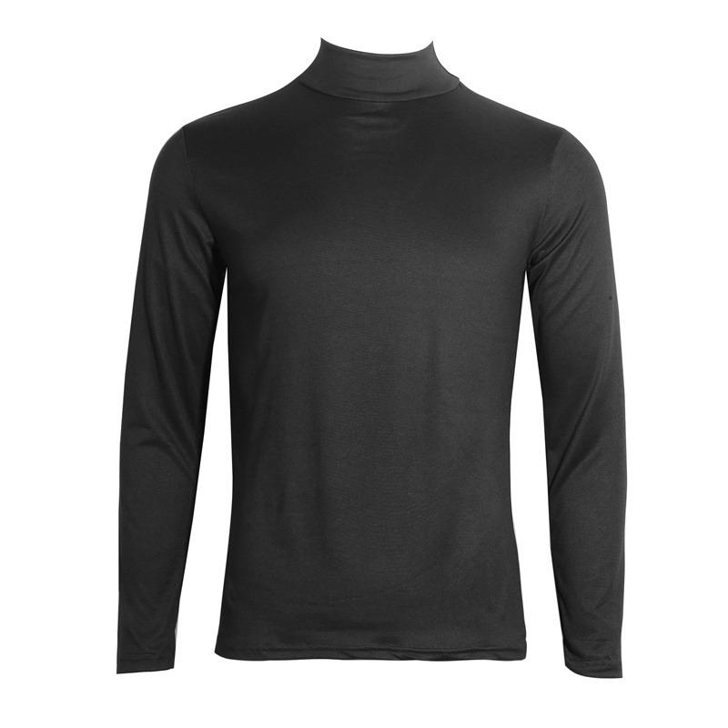 Winter Herbst Herren Casual Slim Fit Basic Oberteile Weiches Dehnbares Unterhemd Gestrickter Leichter Rollkragen Pullover XL schwarz von Joom DACH
