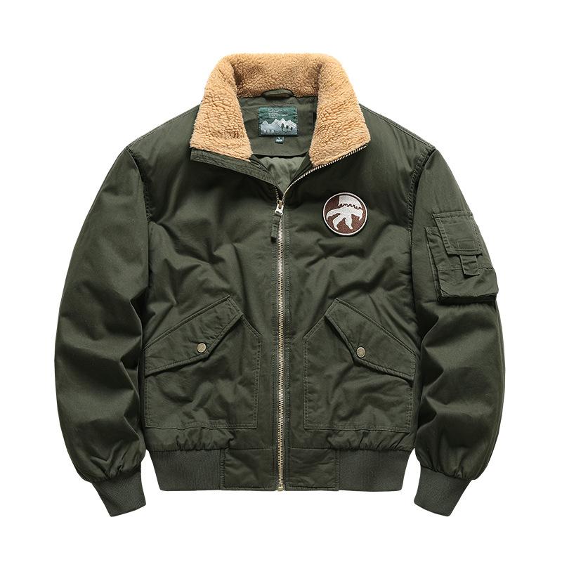 Winter Herren Fleece Cargo Jacke Top Herren Fliegeranzug Übergröße Mantel Herren 5XL von Joom DACH