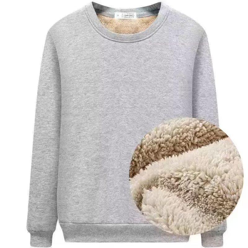 Winter Herren Fleece-Sweatshirts halten warme Unterwäsche lässig einfarbig Pullover Lammwolle O-Ausschnitt verdickte Thermo-Unterwäsche Tops XXXXL grau Winter Herren Fleece-Sweatshirts halten warme Unterwäsche lässig einfarbig Pullover Lammwolle O-Ausschnitt verdickte Thermo-Unterwäsche Tops XXXXL grau von Joom DACH