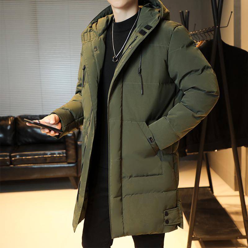 Winter Herren Langer Parka Warme Jacke Fleecefutter Windjacke mit Kapuze Mantel Dicke Baumwolle Gefütterte Thermoparkas Übergröße 8XL 8XL grün von Joom DACH