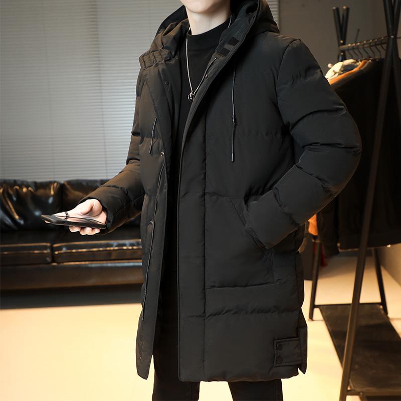 Winter Herren Langer Parka Warme Jacke Fleecefutter Windjacke mit Kapuze Mantel Dicke Baumwolle Gefütterte Thermoparkas Übergröße 8XL XXXXL schwarz von Joom DACH