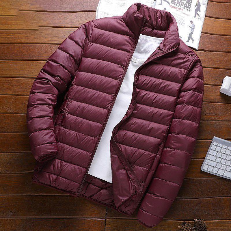 Winter Herren Plüsch Dicke Warme Jacke Männer Leichte Daunenjacke Männer Mode Klassische Casual Daunenjacke Übergröße XXL rot von Joom DACH