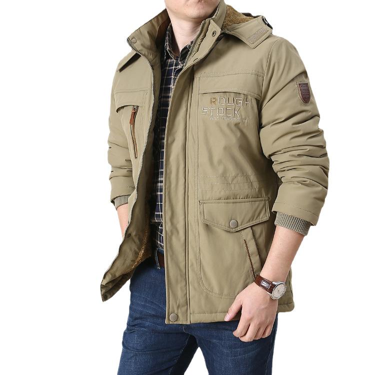 Winter Herren Warm Fleece Verdickte Herrenjacke Outdoor Freizeit Sport Baumwolle gefütterte Herrenjacke Jacke 6XL von Joom DACH