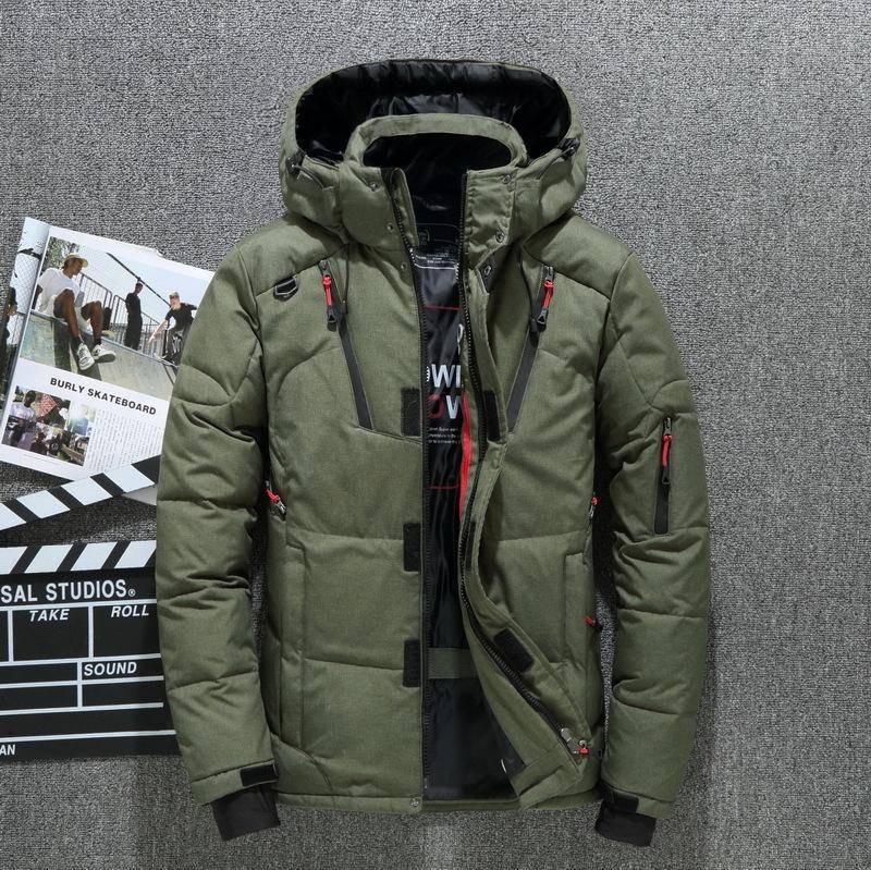 Winter Herren Weiße Entendaunenjacke Lässig Hochwertige Warme Kapuzenjacke Dicker Slim Fit Pufferjacke Mantel Männlicher Mantel Thermo XL grün von Joom DACH