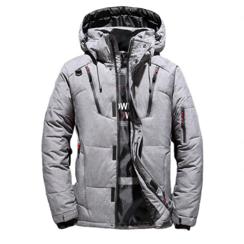 Winter Herren Weiße Entendaunenjacke Lässig Hochwertige Warme Kapuzenjacke Dicker Slim Fit Pufferjacke Mantel Männlicher Mantel Thermo XXXXXL grau von Joom DACH