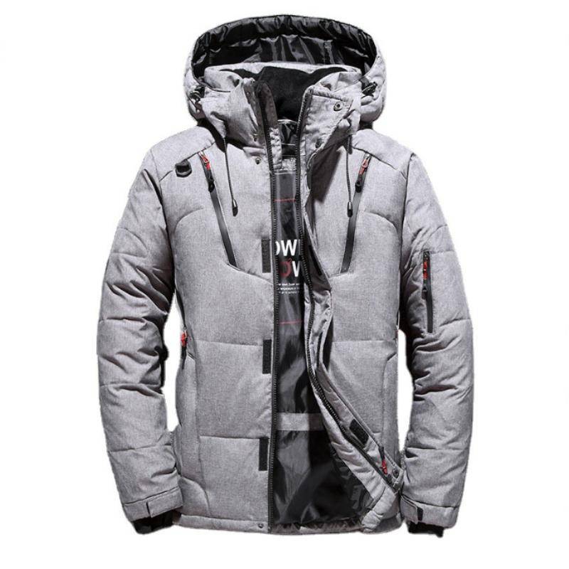 Winter Herren Weiße Entendaunenjacke Lässig Hochwertige Warme Kapuzenjacke Dicker Slim Fit Pufferjacke Mantel Männlicher Mantel Thermo XXXXXL grau von Joom DACH