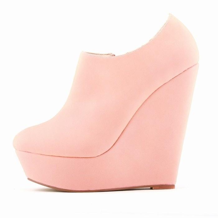 Winter High Heels Wildleder Schuhe Stiefeletten Wedges Frauen Plattform Elegent High Heels Schuhe UNS Größe Keil schuh 42 rosa von Joom DACH