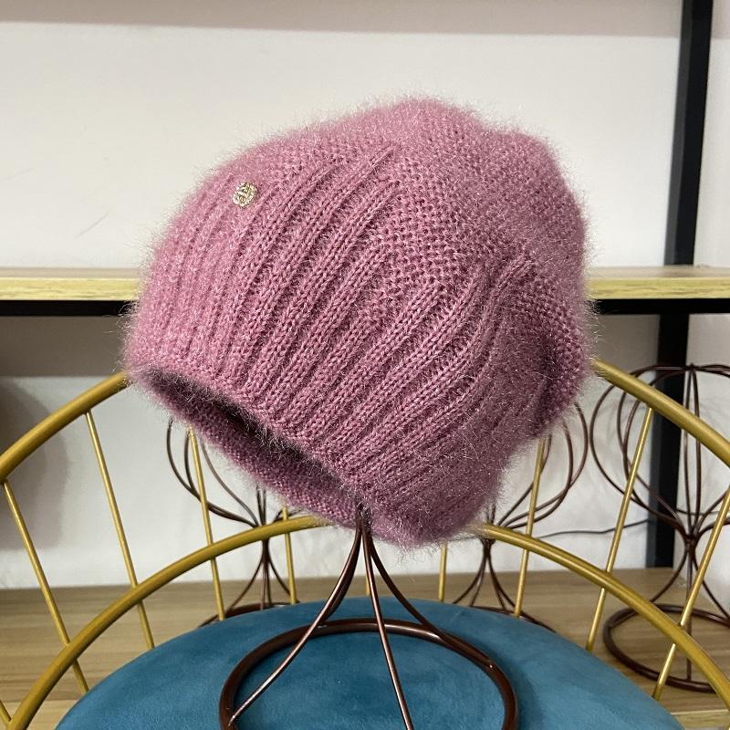 Winter Hüte für Frauen Warme Dicke Mützen Mädchen Outdoor-Kopfbedeckung Gestrickte Schädel Elastische Neue Gestreiften Diamant Weibliche Casual Hüte high elastic rosa von Joom DACH