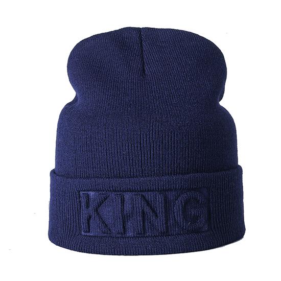 Winter Hut König Königin Mützen Mode Hip Hop Paare Kappe Casual Solide Hut Männer Frau Warme Gestrickte Beanie Ski Skullies motorhaube KING navy blau von Joom DACH