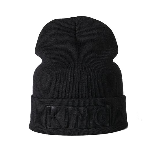 Winter Hut König Königin Mützen Mode Hip Hop Paare Kappe Casual Solide Hut Männer Frau Warme Gestrickte Beanie Ski Skullies motorhaube KING schwarz von Joom DACH