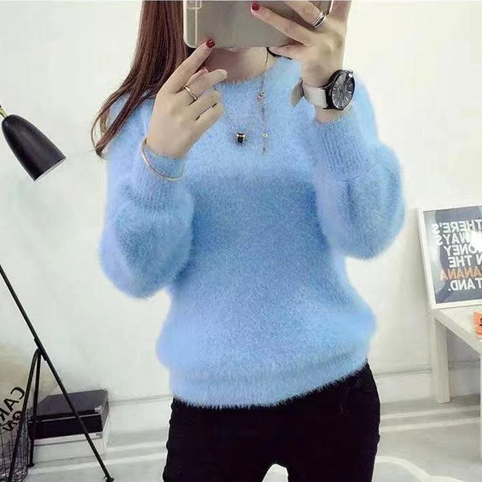 Winter Imitieren Nerz Wolle Fleecing Weibliche Oansatz Lange Puff Sleeve Elastische Beiläufige Pullover Frauen Gestrickte Tops Pullover Solide one size blau Winter Imitieren Nerz Wolle Fleecing Weibliche Oansatz Lange Puff Sleeve Elastische Beiläufige Pullover Frauen Gestrickte Tops Pullover Solide one size blau von Joom DACH