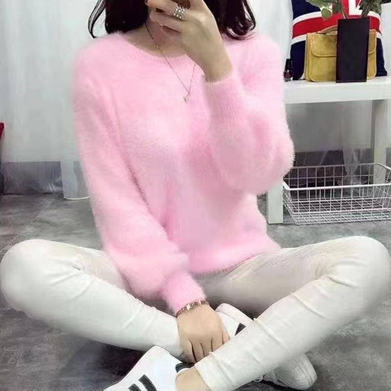 Winter Imitieren Nerz Wolle Fleecing Weibliche Oansatz Lange Puff Sleeve Elastische Beiläufige Pullover Frauen Gestrickte Tops Pullover Solide one size rosa Winter Imitieren Nerz Wolle Fleecing Weibliche Oansatz Lange Puff Sleeve Elastische Beiläufige Pullover Frauen Gestrickte Tops Pullover Solide one size rosa von Joom DACH
