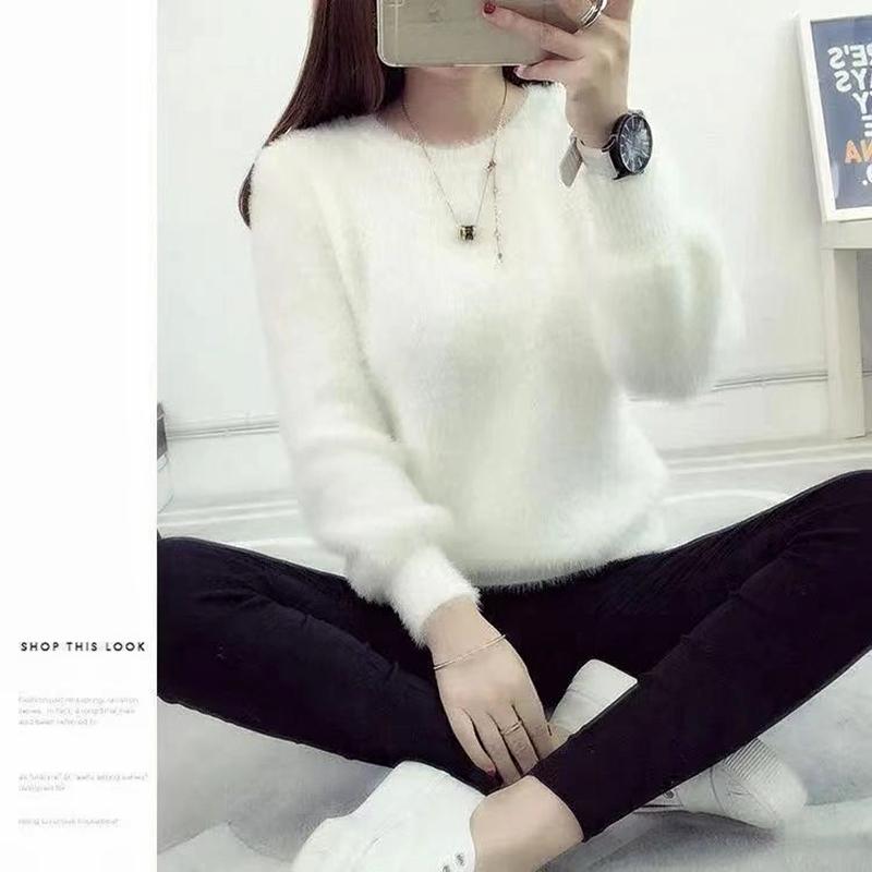 Winter Imitieren Nerz Wolle Fleecing Weibliche Oansatz Lange Puff Sleeve Elastische Beiläufige Pullover Frauen Gestrickte Tops Pullover Solide one size weiß Winter Imitieren Nerz Wolle Fleecing Weibliche Oansatz Lange Puff Sleeve Elastische Beiläufige Pullover Frauen Gestrickte Tops Pullover Solide one size weiß von Joom DACH