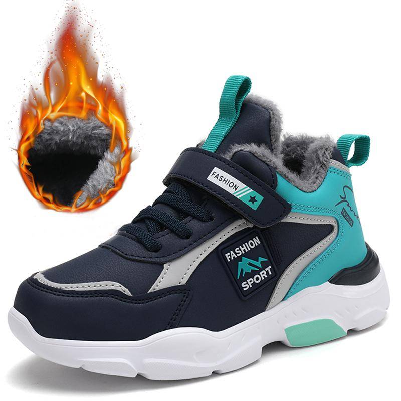 Winter Jungen Baumwollschuhe Kinder Plus samt warme Schneestiefel rutschfeste Baumwollschuhe 28-40 31 dunkelblaue von Joom DACH