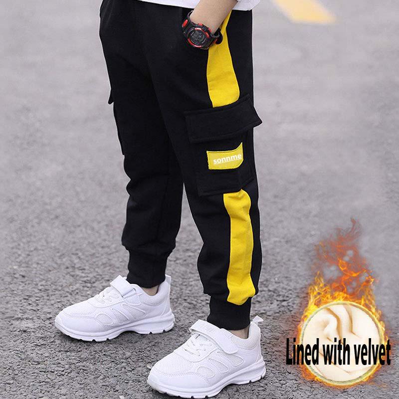 Winter Jungen Hosen Verdicken Jungen Warme Plüsch Kinder Hosen Elastische Taille Sport Hosen für Kinder 140 von Joom DACH
