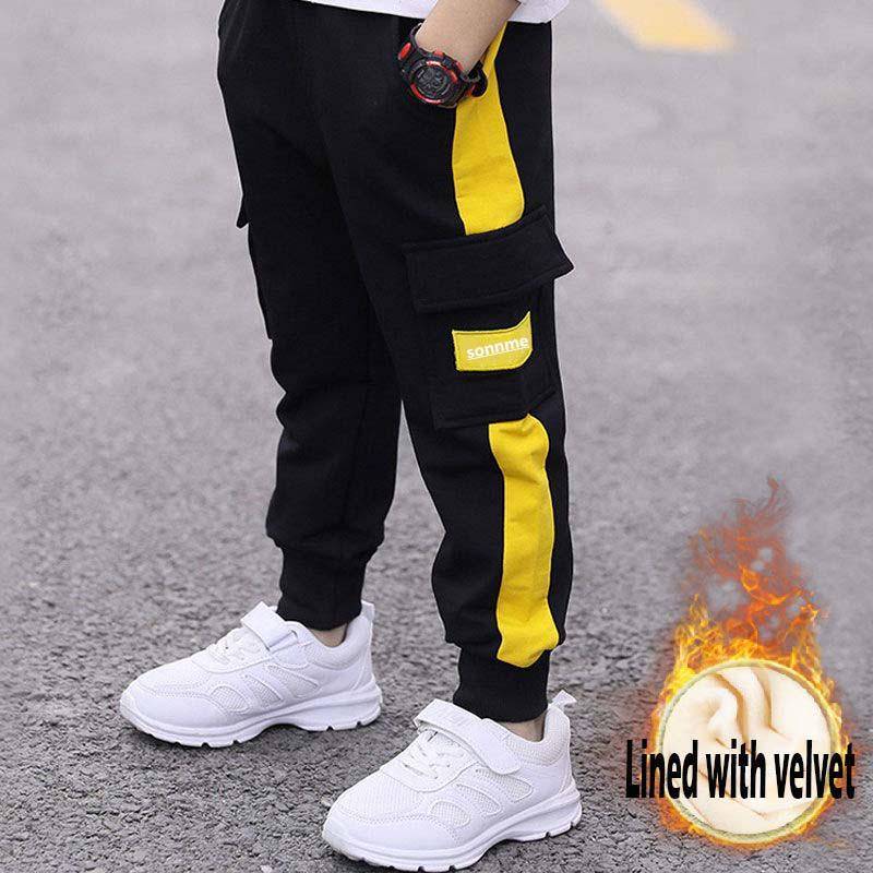 Winter Jungen Hosen Verdicken Jungen Warme Plüsch Kinder Hosen Elastische Taille Sport Hosen für Kinder 140 von Joom DACH