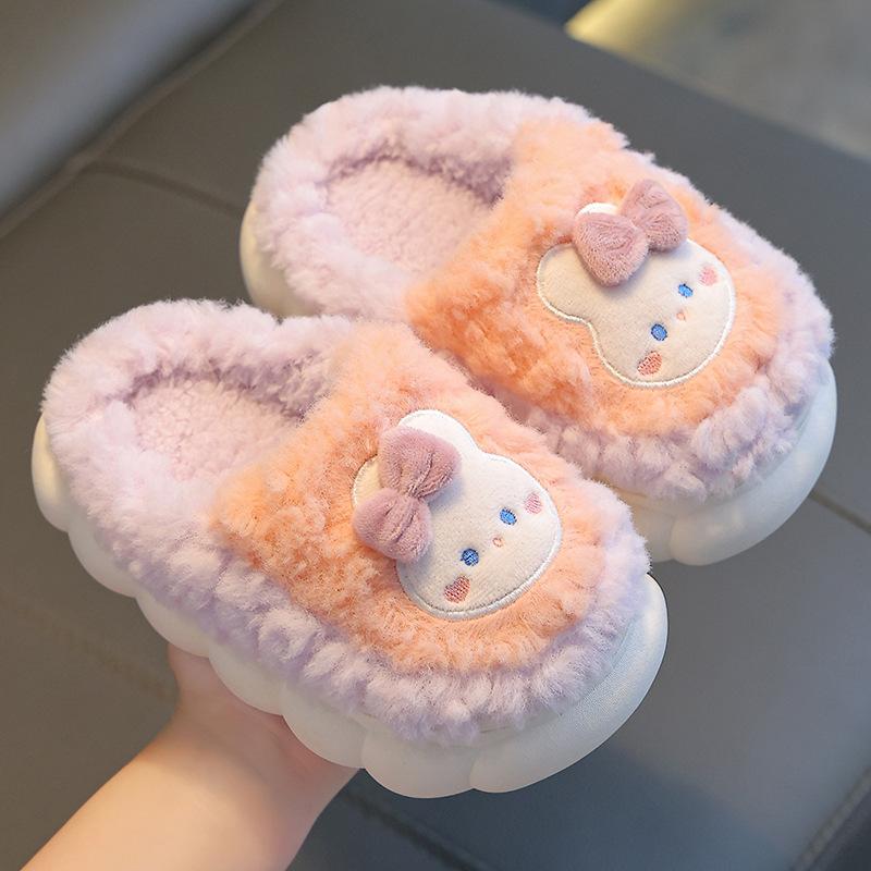 Winter Kinder Baumwollpantoffeln, Warme und rutschfeste Fleece-Pantoffeln für Jungen und Mädchen, Baby Woll-Baumwollschuhe 30-31 rosa von Joom DACH
