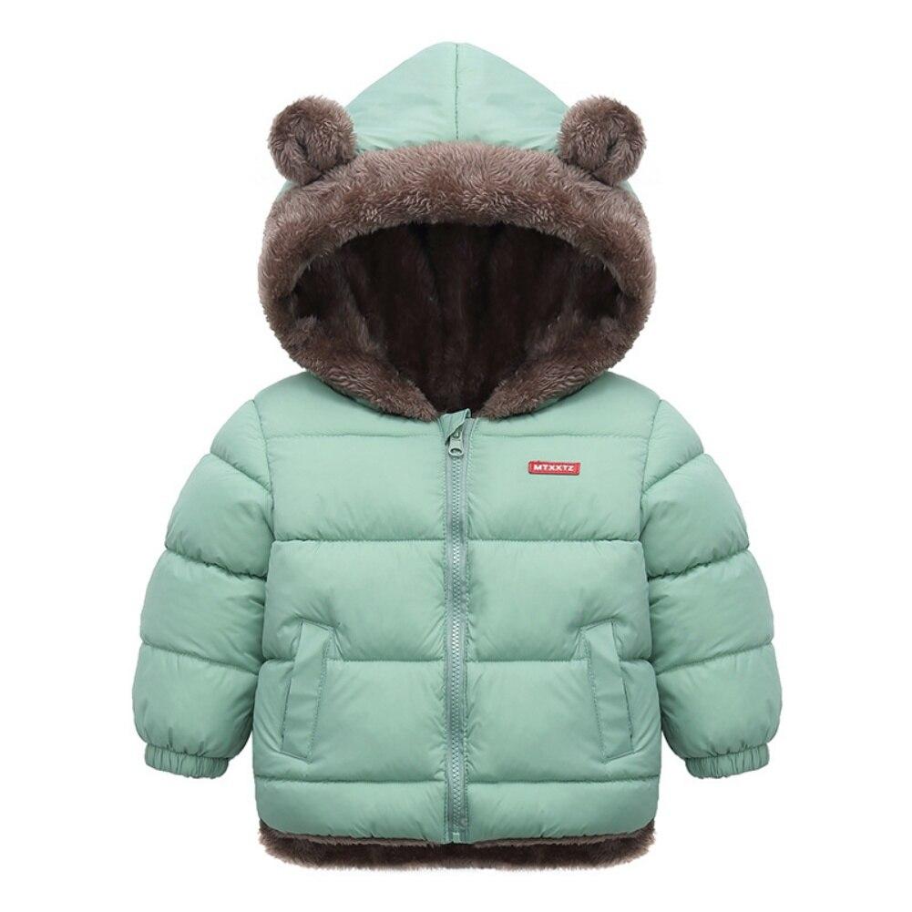 Winter Kinder Daunen & Parkas Jungen Mädchen Lamm Daunen Hoodies Jacke Mantel mit niedlichen Bärenohren Kinder Oberbekleidung & Mäntel 110 grün von Joom DACH