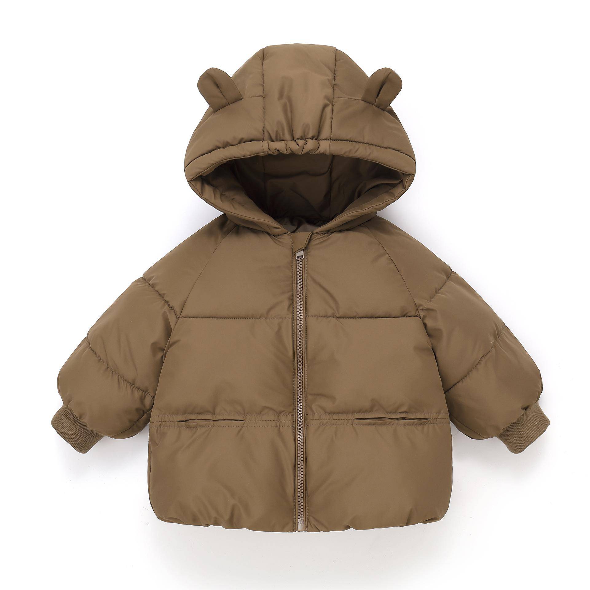 Winter Kinder Jacken Jungen Mädchen Baumwolle Mantel Verdicken Kapuzen Kleidung Kinder Outer 90 kaffeebraun von Joom DACH