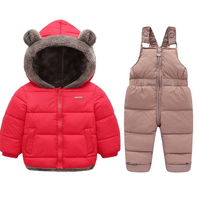 Winter Kinder Kleidung Sets Lamm Fleece Mäntel + Daunenhosen Baby Verdicken Warme 2Pcs Anzug Kinder Kleidung Jungen Mädchen Mode jacken 110cm von Joom DACH