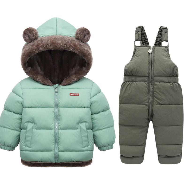 Winter Kinder Kleidung Sets Lamm Fleece Mäntel + Daunenhosen Baby Verdicken Warme 2Pcs Anzug Kinder Kleidung Jungen Mädchen Mode jacken 110cm von Joom DACH