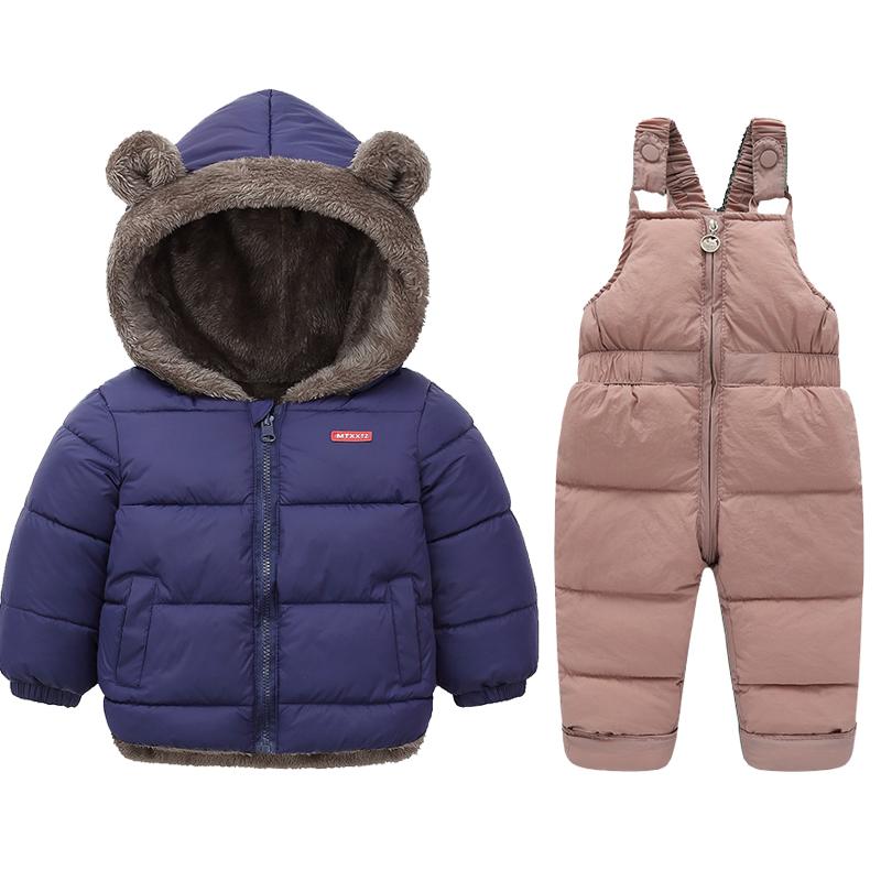 Winter Kinder Kleidung Sets Lamm Fleece Mäntel + Daunenhosen Baby Verdicken Warme 2Pcs Anzug Kinder Kleidung Jungen Mädchen Mode jacken 90cm von Joom DACH