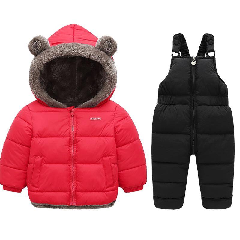 Winter Kinder Kleidung Sets Lamm Fleece Mäntel + Daunenhosen Baby Verdicken Warme 2Pcs Anzug Kinder Kleidung Jungen Mädchen Mode jacken 90cm von Joom DACH