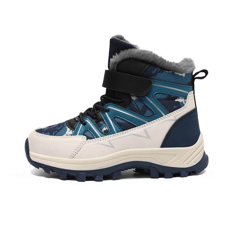 Winter Kinder Modische Fleece Warme Hohe Baumwollschnürsenkel Eiskralle Schneestiefel 31-40 39 cyanblau/blau von Joom DACH