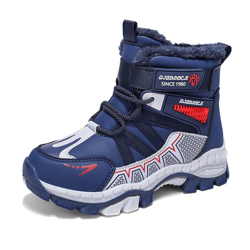 Winter Kinder Modische Fleece Warme Hohe Outdoor Baumwollstiefel Schneestiefel Lässige Baumwollschuhe 37 dunkelblaue von Joom DACH