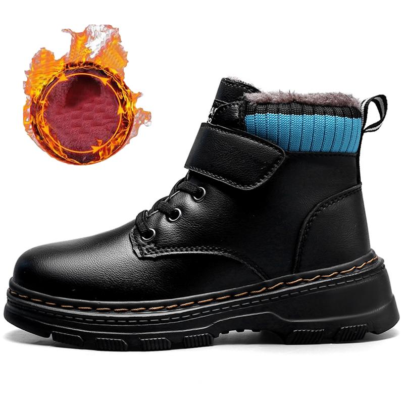 Winter Kinder Plus Samt Jungen Stiefel Baumwollschuhe in großen Schneestiefeln 38 see-blaue/schwarz von Joom DACH