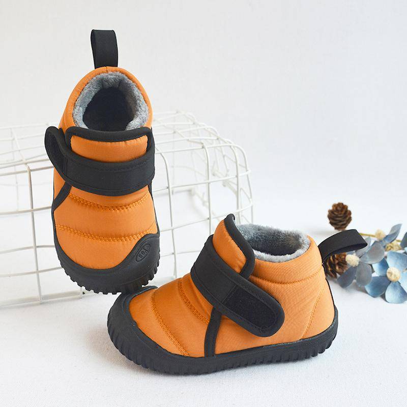 Winter Kinder Schnee Stiefel Infant Baby Mädchen Schuhe Baumwolle Plüsch Warme Kleinkind Turnschuhe Mode Jungen Kurze Stiefel Nicht-Slip 21 orange von Joom DACH