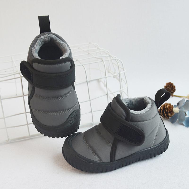 Winter Kinder Schnee Stiefel Infant Baby Mädchen Schuhe Baumwolle Plüsch Warme Kleinkind Turnschuhe Mode Jungen Kurze Stiefel Nicht-Slip 24 grau von Joom DACH
